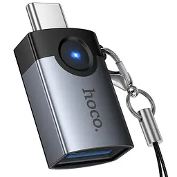 Перехідник Hoco UA46C Type-C Male to USB Female USB3.0 Metal gray - мініатюра 6