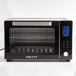 Духовка електрична настільна Sokany SK-10011 об'ємом 50л з таймером чорний (SK10011)