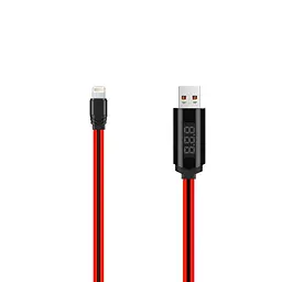 USB Cable Hoco U29 LED Dislayed Timing Lightning Red 1.2m