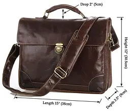 Сумка чоловіча 14085 для ноутбука Vintage коричнева - мініатюра 9