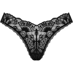 Мереживні стрінги Obsessive Donna Dream Thong XS/S Black, низька посадка - мініатюра 3