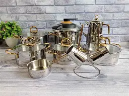 Набір посуду O.M.S. Collection 1087 Gold 18 предметів - мініатюра 6