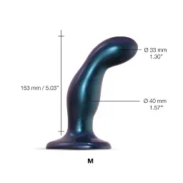Насадка для страпону Strap-On-Me Dildo Plug Snaky Metallic Blue M діаметр 4 см  - мініатюра 2