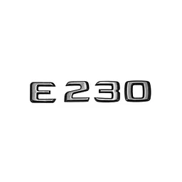 Емблема напис E230 для Mercedes-Benz E-Class чорна глянцева 135х23 мм пластик (на скотчі)