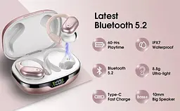 Бездротові спортивні Bluetooth навушники TWS BX17, водонепроникні, з індикатором заряду Жіночі навушники - мініатюра 8