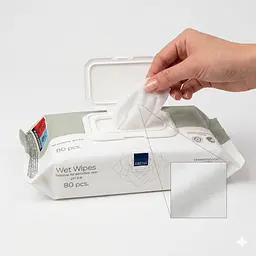 Вологі серветки для догляду за шкірою ABENA Wet Wipes, 80 шт. - мініатюра 3