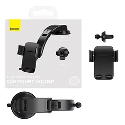 Автомобільний тримач холдер Baseus Easy Control Pro Clamp Car Mount Holder A Set SUYK010001 Black - мініатюра 4