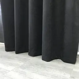 Мікровелюрова штора чорного кольору на люверсах 1шт. 200х270 ALBO pbe0052553 - мініатюра 5