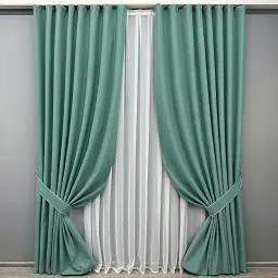 Комплект штор VR-Textil Ashen Night блекаут 2 шт 150x290 см бірюзовий (1849ш) - мініатюра 2