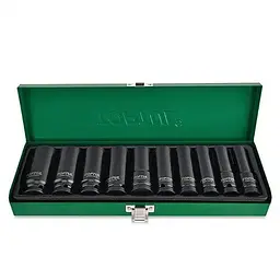 Комплект головок дюймових ударних довгих 1/2" 7/16-1" 10од. Toptul hoz0007647