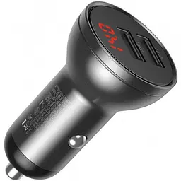 Автомобільний зарядний пристрій Baseus 2USB + Cable Type-C TZCCBX-C0G Black