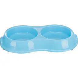 Миска Trixie для собак, подвійна, 2х200 л, d:11 см, 26х4х14 см (пластик) - мініатюра 2