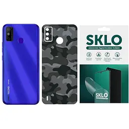 Захисна плівка SKLO Back (тил) Camo для TECNO Spark 8C Сірий / Army Gray