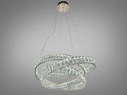 Люстра підвісна LED Diasha D8875/600G, золото, кришталеві кільця, Ø60 см, 92 W, пульт - мініатюра 4