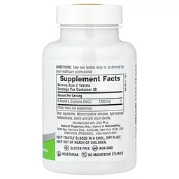 N-ацетил-L-цистеїн NaturesPlus PRO NAC 1200 mg 60 таблеток - мініатюра 2