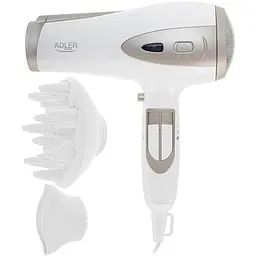 Фен Adler AD 2248 white champagne 2200Вт/ 2 швидкості/ хол.обдув/ темп.режимів-3/ іонізація/ дифузор - мініатюра 3