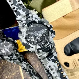 Чоловічий наручний годинник 005 Тризуб срібло Camo Grey + Коробка. Patriot acs0031051 - мініатюра 3