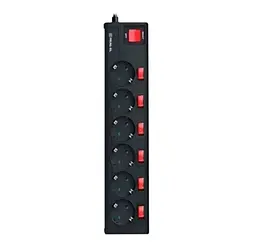 Мережевий фільтр RS-6 Extra, 6 розеток, 1.8 м, Black REAL-EL teh0028194
