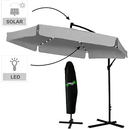Садова парасоля GardenLine GAO5316 Banana з LED підсвіткою Gray [144793] - мініатюра 9