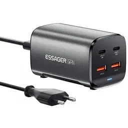 Зарядний пристрій Essager 2xUSB-C + 2xUSB 67 Вт GaN (ECT2AC-JYB0G-Z) - мініатюра 9