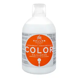 Шампунь для фарбованого і сухого волосся Kallos Color Shampoo With Linseed Oil 1 л - мініатюра 2