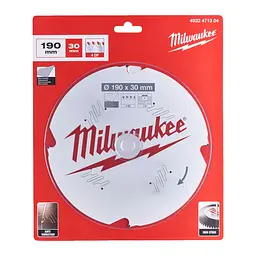 Диск пиляльний по фіброцементу PFTE MILWAUKEE, діаметр 190х30х1,8мм, 4 зуб. - мініатюра 2