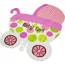 Кулька повітряна фігура фольгована Коляска. Baby Girl №A0222