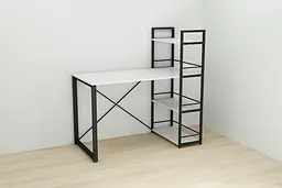 Письмовий стіл Ferrum-decor Серії Конект з етажеркою 75x120x60 чорний ДСП Біле 16мм (FRD-104219) - мініатюра 2