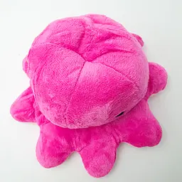 М'яка іграшка Восьминіг перевертень двосторонній веселий сумний Mood Octopus 16 см UKC рожевий/малиновий - мініатюра 4