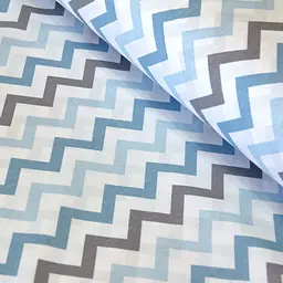 Простирадло Cosas на резинці 80х200 grey zigzag cs2, синій (ZigGreyBlue_80х200x20) - мініатюра 5