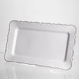 Тортівниця порцелянова  Yiwu  White Square 30.5х30.5 см квадратна на ніжці  Yiwu 120-YH-HG061 - мініатюра 6