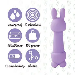 Вібратор для клітора FeelzToys Mister Bunny 13.5 см фіолетовий - мініатюра 2