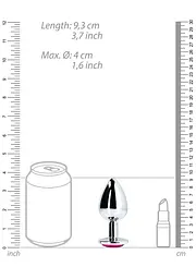 Анальна пробка Ouch! Heart Gem Butt Plug Large, 9.3 см (сріблястий) - мініатюра 6