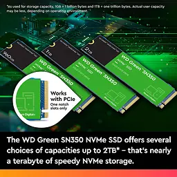 Накопичувач SSD WD M.2 2TB PCIe 3.0 Green SN350 teh0024719 - мініатюра 3