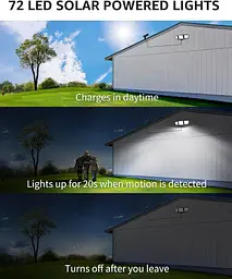 Сонячні охоронні світильники Lepro із зовнішнім датчиком руху 1200LM з окремою сонячною панеллю IP65 - мініатюра 5