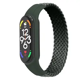 Ремінець для Xiaomi Mi Band 7/6/5/4, Braided Solo Loop, зелений, розмір M, нейлоновий плетений браслет, еластичний змінний ремінець для фітнес-трекера з надійним кріпленням, ArmorStandart (ARM58766)