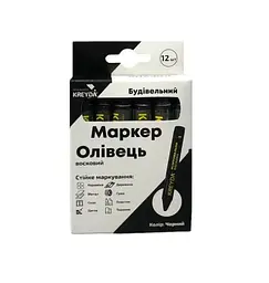 Маркер для розмітки - Універсальна крейда воскова, чорний, 12шт. CW606816 - мініатюра 2