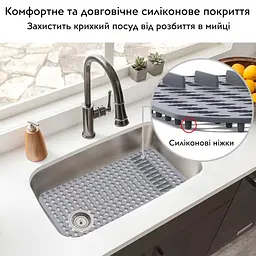 Силіконовий килимок в мийку термостійкий Nett SG-6433 - мініатюра 2