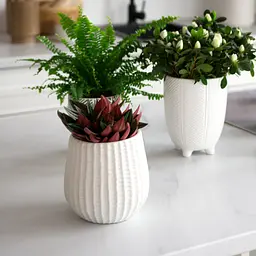 Ваза-кашпо МВМ My Home, 16,5 см, біла (DH-FLOWERS-25 M WHITE) - мініатюра 4