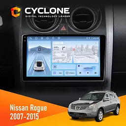 Штатна магнітола Nissan Rogue 2007-2015 Cyclone C9-012 4x64, DSP, 4G Cyclone (НФ-00007976)