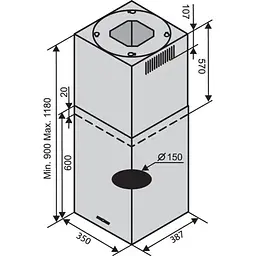 Витяжка Ventolux Isola Cube 1200 - мініатюра 5