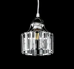 Люстра стельова E27 Splendid Ray L1260/1 (CR), хром, білий, регульована висота 20-55 см, сучасний стиль для дому - мініатюра 2