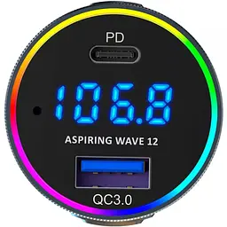 Автомобільний FM-трансміттер Aspiring Wave 12 48W PD LED/Bluetooth/microSD/QC3.0,USB-C 30W - мініатюра 2