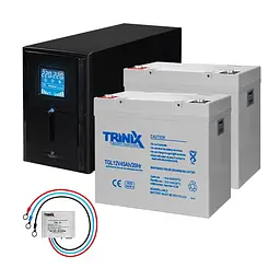 Комплект резервного живлення Kraft PSW1000VA/800W(LCD)24V UPS + гелева батарея 1143 Вт*год (42-00061-3) - мініатюра 1