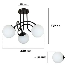 Люстра кульки модерн Levistella 7529903-3 BK+WH - мініатюра 2
