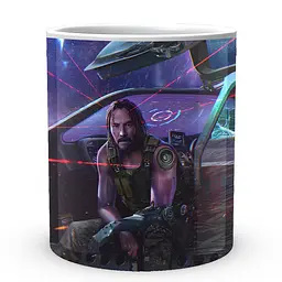 Кухоль GeekLand Cyberpunk 2077 Кіберпанк 2077 Джонні Сільверхенд CY 02.598 330 мл білий - мініатюра 2