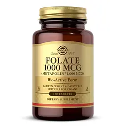 Вітаміни та мінерали Solgar Folate 1000 mcg (Metafolin 1000 mcg), 120 таблеток