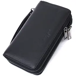 Чоловічий клатч на два відділення із натуральної шкіри ST Leather 22684 чорний - мініатюра 9