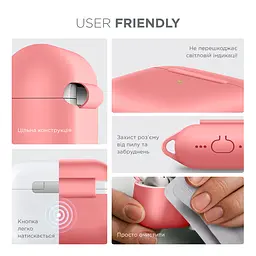 Силіконовий чохол для навушників Apple AirPods 4, Hang Case, рожевий, ультратонкий захисний кейс товщиною 2 мм, захист від подряпин, пилу та ударів, компактний, з карабіном для кріплення, ArmorStandart (ARM81290) - мініатюра 5