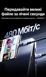 Кабель UGREEN L529 USB-C - USB-C PD 100 Вт з дисплеєм 2 м чорно-сірий (65863) - мініатюра 6
